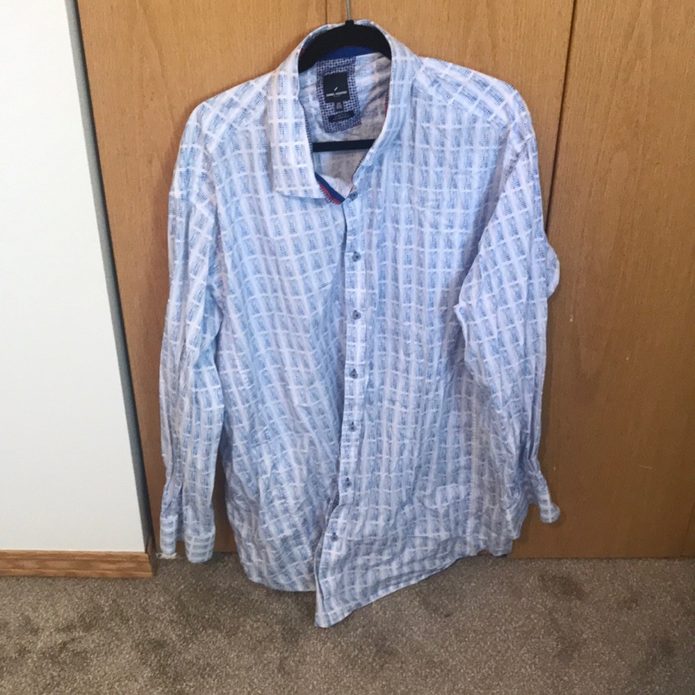 Plus size Mens button up long sleeve shirt